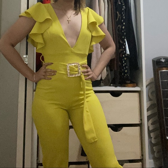 Yellow lime jumpsuit - Picture 2 of 3